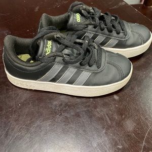 Adidas size 10 1/2 black shoes for boys